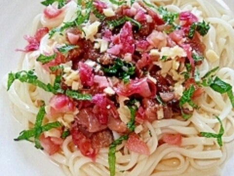 冷凍うどんで☆カツオの香味冷やしうどん♪